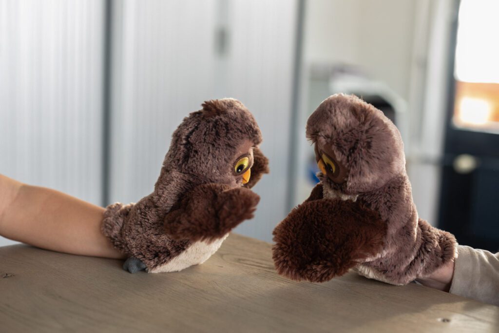 Handpoppen met uilen bij Zelf-ver-standig